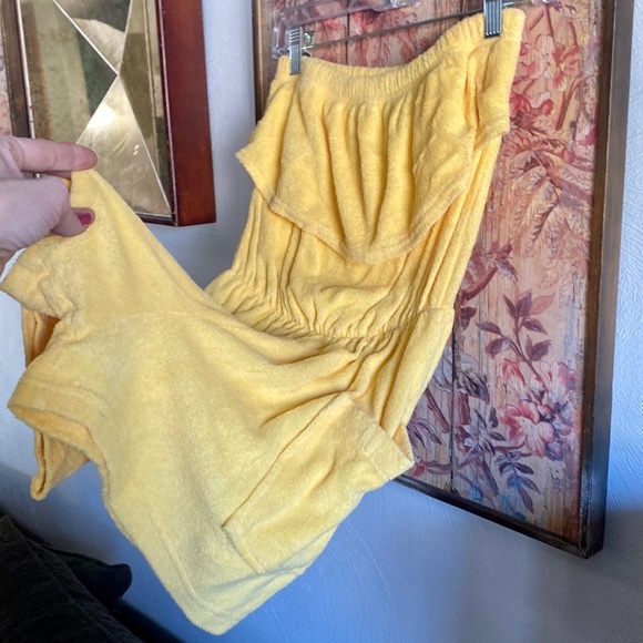 70s RETRO TERRY ROMPER STRAPLESS ROMPER TERRYCLOTH PLAYSUIT S - Picture 6 of 17